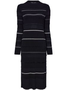 Proenza Schouler robe mi-longue nervurée à rayures - Noir