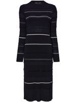 Proenza Schouler robe mi-longue nervurée à rayures - Noir