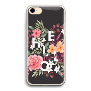 Hello in flowers: iPhone 7 Transparant Hoesje