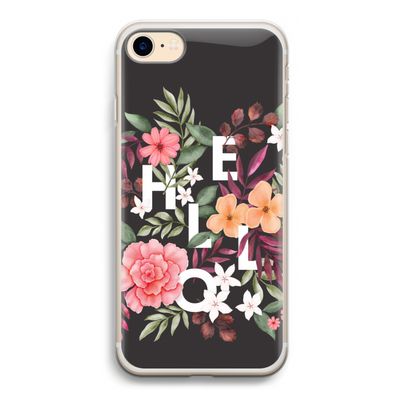 Hello in flowers: iPhone 7 Transparant Hoesje