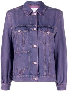 GANNI veste en jean à effet délavé - Violet