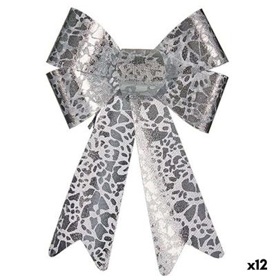 Lasso Krist+ Zilverkleurig Afgedrukt 16 x 24 x 4 cm Kerstversiering (12 Stuks)