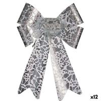 Lasso Krist+ Zilverkleurig Afgedrukt 16 x 24 x 4 cm Kerstversiering (12 Stuks)