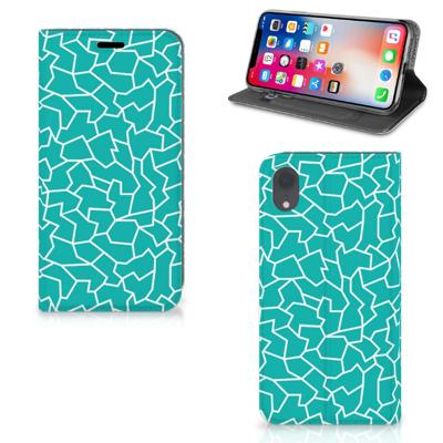 Apple iPhone Xr | Bookcase | Cracks Blue