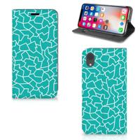 Apple iPhone Xr | Bookcase | Cracks Blue