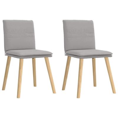 Eetkamerstoelen 2 st stof wolk grijs