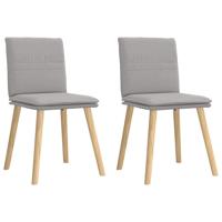 Eetkamerstoelen 2 st stof wolk grijs