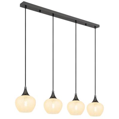 Globo Antraciet hanglampMaxy met wit glas 4-lichts - 15548-4HK