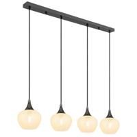 Globo Antraciet hanglampMaxy met wit glas 4-lichts - 15548-4HK