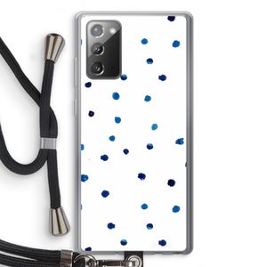Blauwe stippen: Samsung Galaxy Note 20 / Note 20 5G Transparant Hoesje met koord