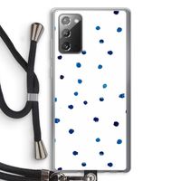 Blauwe stippen: Samsung Galaxy Note 20 / Note 20 5G Transparant Hoesje met koord