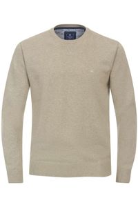 Redmond Casual Regular Fit Trui ronde hals beige, Effen