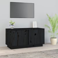 Tv-meubel 80x35x40,5 cm massief grenenhout zwart
