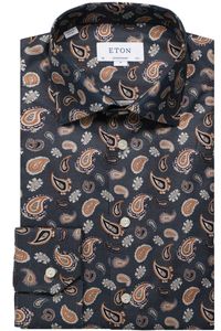 ETON Contemporary Fit Flanellen Overhemd donkerblauw, Paisley