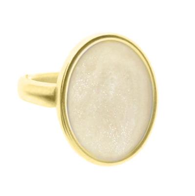 Qoss Ring Diede Crème | Goud