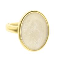 Qoss Ring Diede Crème | Goud Qoss Ring Diede Crème | Goud