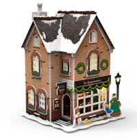 Cubic Fun 3d puzzel hollands huisje winter klompenmakerij + licht 53 stukjes - thumbnail