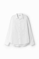 Patchwork popeline overhemd - WHITE - XL