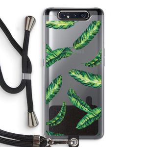 Lange bladeren: Samsung Galaxy A80 Transparant Hoesje met koord