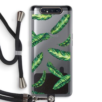 Lange bladeren: Samsung Galaxy A80 Transparant Hoesje met koord