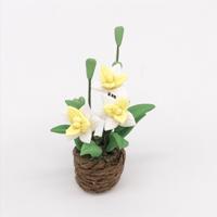 1:12 Mini Doll House Toy simulatie gele Cattleya bloem model (geel)