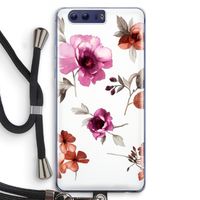 Geschilderde bloemen: Honor 9 Transparant Hoesje met koord
