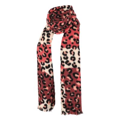 Sarlini Langwerpige Woven Sjaal Leopard Multi Terra Cotta