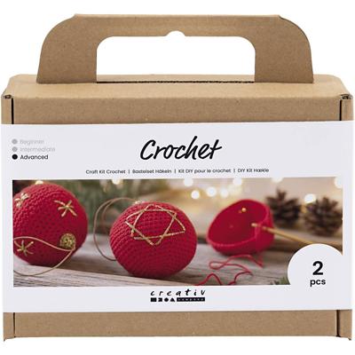 Creativ Company Hobbyset haken, kerstballen, rood, 1 doos