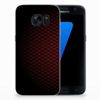 Samsung Galaxy S7 TPU bumper Geruit Rood - thumbnail