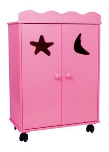 Small Foot Houten Klerenkast Voor Poppen Roze 46X25X66 cm