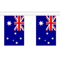 Luxe Australië vlaggenlijn - 9 meter - 30 vlaggetjes - polyester