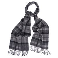 Merino Cashmere Tartan Scarf black/grey