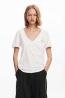 Effen T-shirt met boodschap - WHITE - M - thumbnail