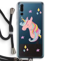 Roze eenhoorn: Huawei P20 Pro Transparant Hoesje met koord