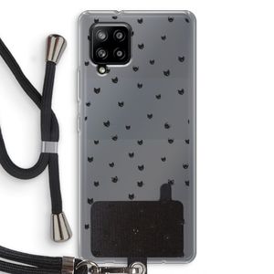 Kleine kattenkopjes: Samsung Galaxy A42 5G Transparant Hoesje met koord