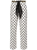 Elisabetta Franchi pantalon évasé à motif monogrammé - Tons neutres