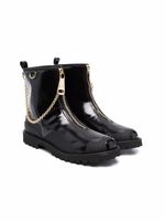 Dolce & Gabbana Kids bottines à détail de chaine - Noir
