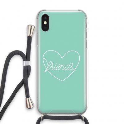 Friends heart pastel: iPhone X Transparant Hoesje met koord
