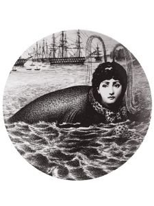 Fornasetti assiette murale Tema e Variazioni N.195 décorée à la main - Blanc