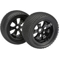 Absima 1:8 Truggy Complete wielen Dirty 6-spaaks Zwart 2 stuk(s)