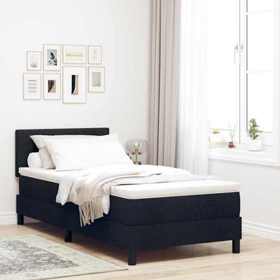 Boxspringbed met matras met matras Zwart 80 x 200 cm Stof