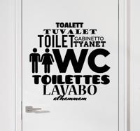 Muurstickers WC talen - thumbnail