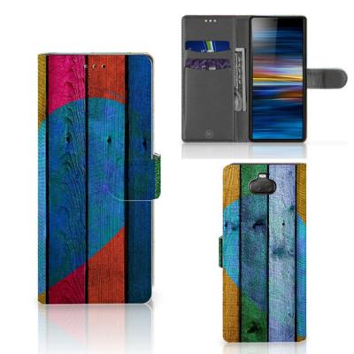 Sony Xperia 10 | Book Style Case | Wood Heart - Cadeau voor je Vriend