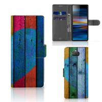 Sony Xperia 10 | Book Style Case | Wood Heart - Cadeau voor je Vriend