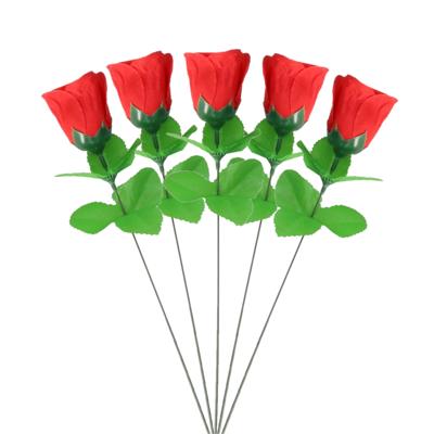 Rode roos kunstbloem - 25x - 28 cm - Valentijn kunstrozen - Kunstbloemen