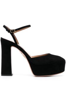 Aquazzura derbies Groove 130 mm en cuir - Noir