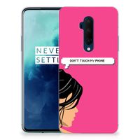 OnePlus 7T Pro Silicone-hoesje Woman Don't Touch My Phone - thumbnail