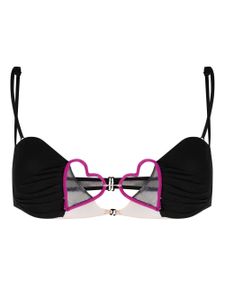 Nensi Dojaka soutien-gorge à détail de cœur - Noir