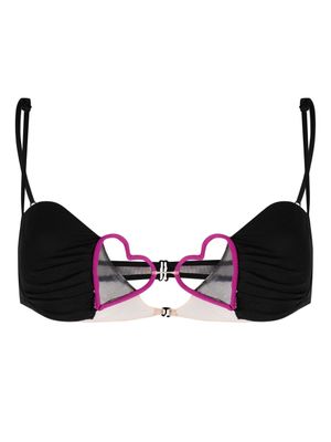 Nensi Dojaka soutien-gorge à détail de cœur - Noir