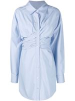 Alexander Wang robe-chemise en coton à fronces - Bleu